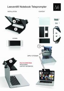 Teleprompter für Notebooks und Laptops, Universelle Kompatibilität mit Allen Laptops, Kompatibel mit Allen Smartphones sowohl Apple als auch Android