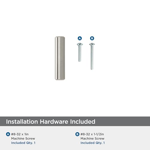 Image of Amerock 10 Pack 1-15 /16 inch Bar Pulls Satin Nickel Drawer Pull | 1-15 /16 Inches (49 mm) Overall Length Durable Carbon Steel Cabinet Hardware