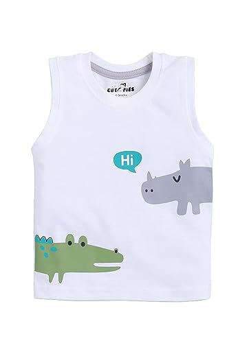 Image of CUTOPIES Boys & Girls Steel Grey Sleeveless T-shirt and Shorts Set (Pack of 1) Baby Boys' Clothing Sets
