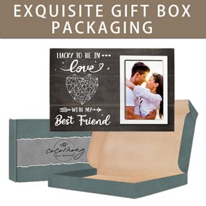 Cocomong Gifts For Him Or Her On Valentines Day, Boyfriend And Girlfriend Anniversary, Birthday, Romantic Couple Gift - Husband, Wife, Fiance Gifts - Lucky To Be In Love 4X6 Picture Frame #TOP3