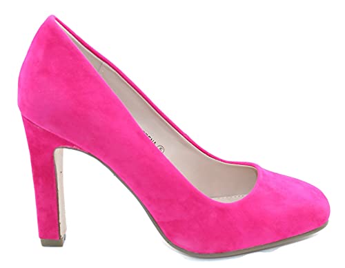 New Womens Ladies Block HIGH Heel Smart Work Office Party Court Shoes Size 3-8 - Image 2