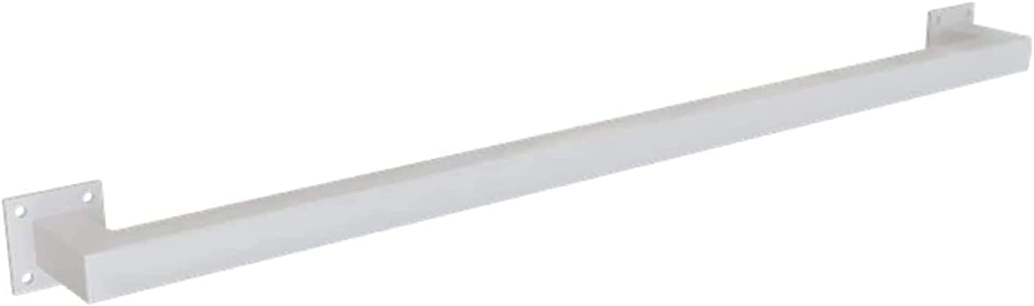 LUCKSHINETubular Stair Railing, Metal Industrial Square Anti-Slip Wrought Iron Wall Railing Handrail Stair Foot Railing with Wall Mount Bracket for Indoor Outdoor Deck Loft Porch