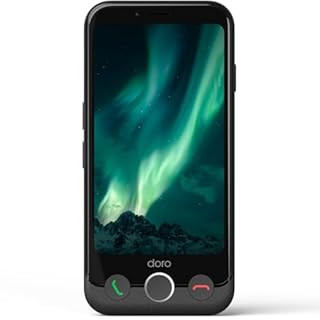 Doro - Aurora A10 Mobile Phone – Senior Smartphone – Easy to Use – Assistance Button with GPS Location – Hearing Aid Compatible – USB Cable Included – Graphite