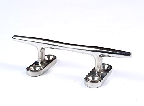 Mxeol Marine Dock Cleat Boat Open Base Stainless Steel W/Screws (4 Pcs) (Silver, 4 Inch) #TOP3