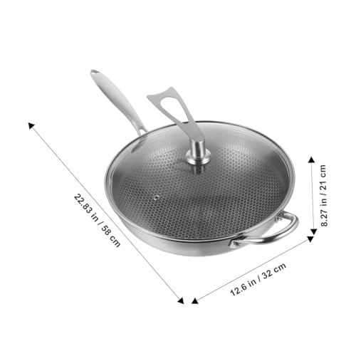 Wok de acero inoxidable con recubrimiento honeycomb y tapa miniatura 6