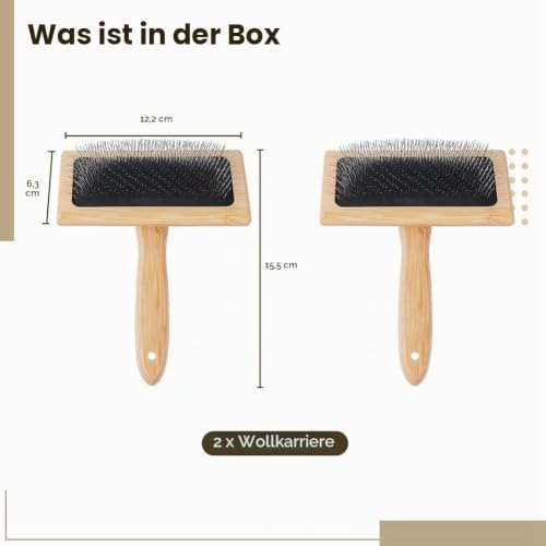 YEHEI 2er-Set Wollkarden – Handkarden für Filz, Wollmischen & Haustierpflege, 6,1 x 4,8 cm – Bild 6