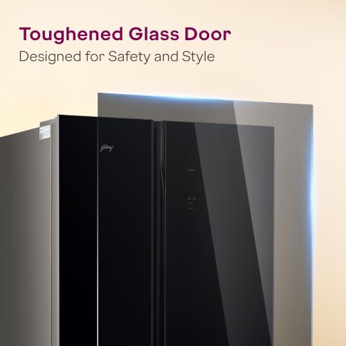 Image of Godrej 540 L 3 Star 5 Years Comprehensive Warranty 4 Intelligent Modes|Toughened Glass Door|Frost Free SBS Inverter Refrigerator(2026 Model, RS EONVELVET 580C RID OP BK, Opera Black, 52141501SD03653)