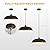 DOTCN Large Pendant Light Fixtures Ceiling Hanging, 17.7" Dome Pendant Lights,Black and Gold Finish Lighting Fixture,Adjustable Pendant Lamps for Living Room,Dining Room,Kitchen Island