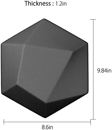 Miniatura 3 de TINTON LIFE 5PCS 3D Hexagon Wall Foam Brick Autoadhesivo Wall Sticker Wallpaper Pared Bumper (Negro)