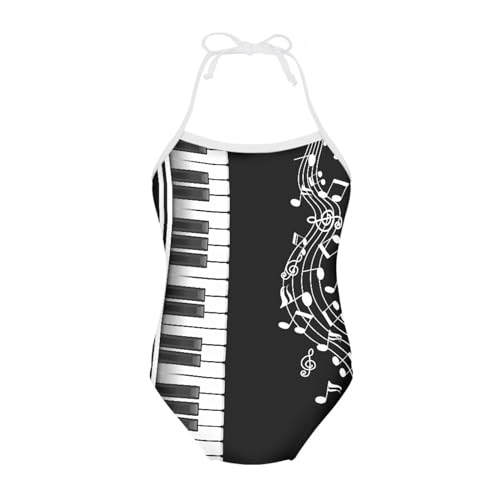 Image of One Piece Swimsuit for Girls Beach Bathing Suit Halter Straps Sports Swimwear for 1-10 Year Toddler Kids