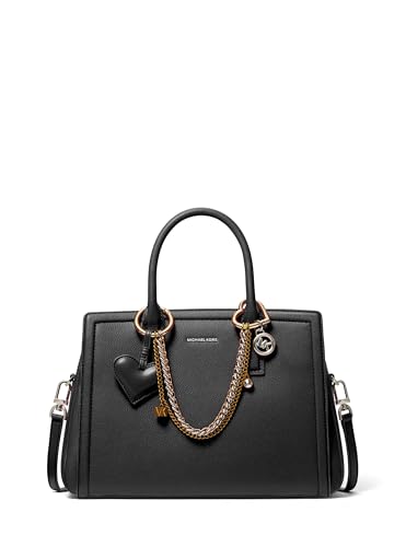Michael Kors Laila Medium Satchel, Silver-Tone Hardware/Jewel Chain/Black