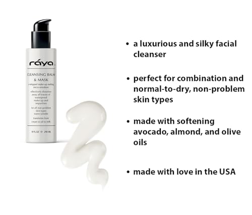 Image of Raya Facial Cleansing Balm and Mask (155) | Natural, Water-Soluble, Fluid Cleanser and Water-Proof Make-Up Remover for Combination and Dry Skin | Can Be Used as a Gentle Cleansing Mask
