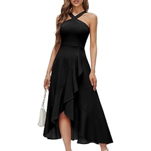 Bbonlinedress Halter Cocktail Women Dresses Prom Formal Wedding Guest Bridesmaid Ruffled Maxi Hi-Lo Evening Party 2026 Dress