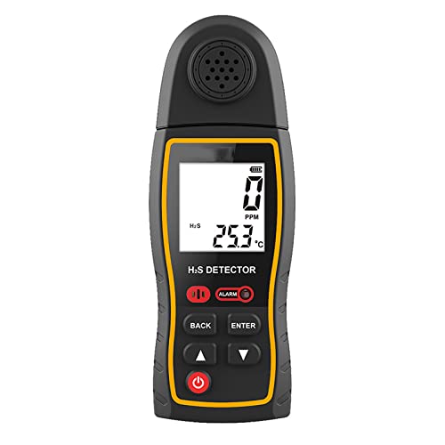 YUNZHIDUAN Detector De Gas De Sulfuro De Hidrógeno, Rastreadores De Gas H2S con Lectura Digital Y Pantalla LED, Alarma Dual De Sonido Y Luz, para Detección De Fugas De Gas En El Laboratorio Doméstico Cover