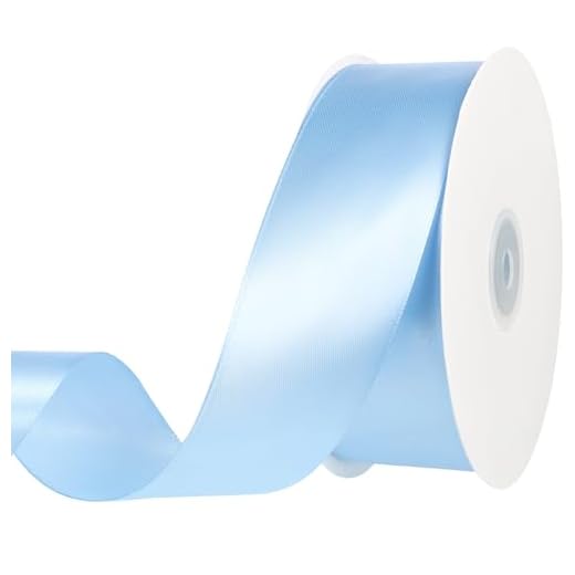 woric Blue Ribbon 1 1/2 Inch 60 Yards Light Baby Blue Satin Ribbon