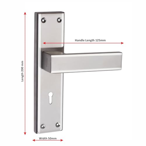 Image of Milton Stainless Steel Mortise Lock Set with Lock Handle MSS-Rider Two Tone Steel