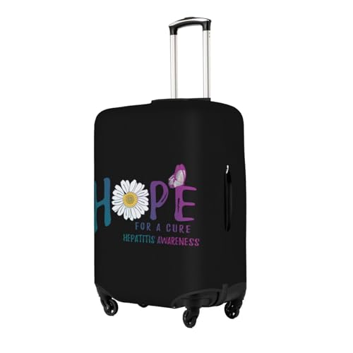Travel Luggage Cover Hope For A Cure Hepatitis Awareness Flower Fashion Washable Baggage Suitcase Protector Fit For Luggage Large2