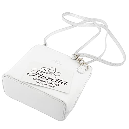 Fioretta Italian Genuine Leather Small Crossbody Bag Shoulder Bag Purse For Women - White #TOP6