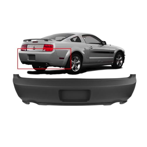 Image of FitParts Compatible with Ford Mustang GT 2005-2009 Rear Bumper Cover | Primed, With California Package, Ready to Paint, OEM 5R3Z17K835BAA, FO1100388