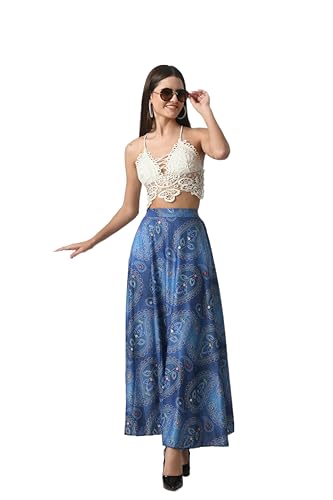 Image of VAGISHA Printed Casual Long Western Skirts for Women's & Girls |Stretchy Flared Maxi Skirt|Elastic Waist Skirts|Western Ethnic Skirts