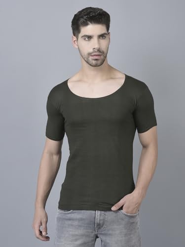 Image of Dollar Lehar Men Combed Cotton Round Neck with Sleeve Vest -Colour May Vary