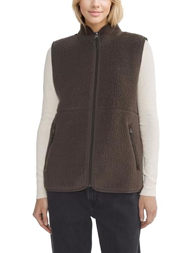 Womens Fuzzy Fleece Vest Casual Warm Sleeveless Zip Up Sherpa Vest Jacket with Pockets for Fall/Winter
