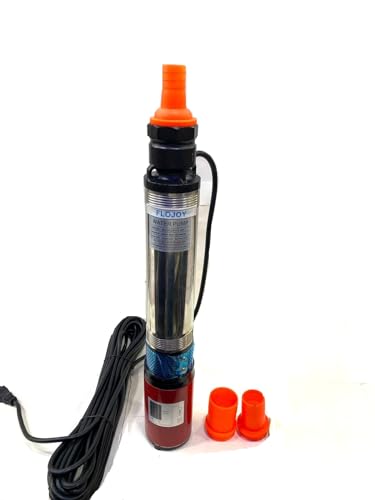 Asian Pumps & Machineries 300W Solar Submersible Water Pump 24V for Borewell Openwell Tank Filling, Farmland Irrigation, Head 170 Feet outlet 1” flow 1500-2000L/hr Copper Winding Cable 10M