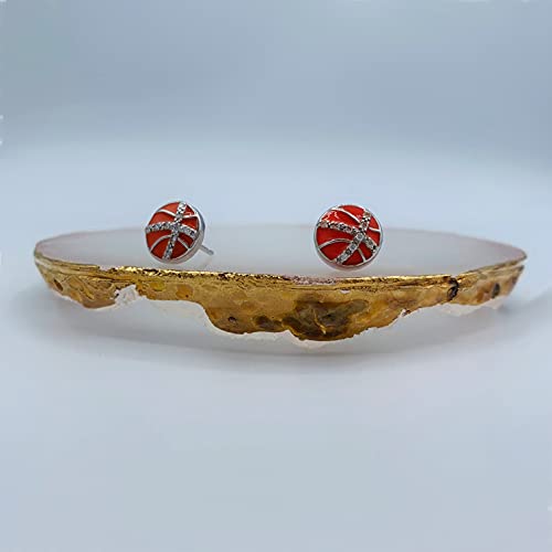Basketball Earrings For Women - Girls Basketball Earrings - Basketball Earrings For Girls - Basketball Earrings For Boys - Earrings Sports - 925 Sterling Silver Basketball Jewelry (Basketball) #TOP5