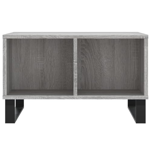 Table basse Sonoma grise à 4 compartiments de rangement et pieds métalliques - 6