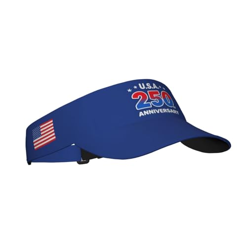Visor Cap USA Sun Adjustable Sports Beach Colorful Hat Men Women Adults 250th Anniversay-Blue 5