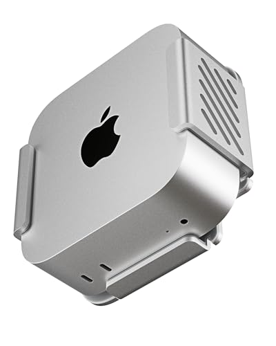 Foamy Lizard Matching Aluminum Under Desk VESA Wall Mount for Mac mini M4 | Anti-Scratch Silicone Solid Metal Holder Bracket Behind Monitor Stand Multi-Directional Easy Power Button Access