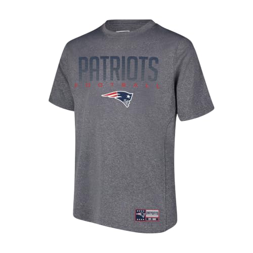 Ultra Game Men's NFL Official Super Soft Game Day T-Shirt, New England Patriots, Heather Charcoal, X-Large