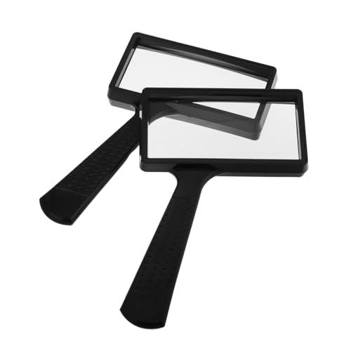 ERINGOGO 2 Piezas Lupa Leer Largo 3X Lente Resistente sénior visión Trabajar Macular rectángulo Mapa bajo Manejar rascar Moneda Imprimir Bien pasatiempo Vidrio pequeño el plastico Black