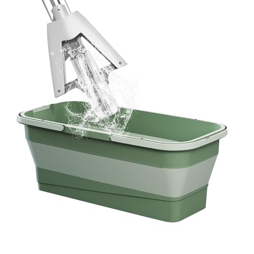 Cubeta de agua plegable | Cubo de limpieza de silicona para cubo de fregona, cubo de limpieza rectangular práctico de silicona para camping, baño, patio, cocina, jardín