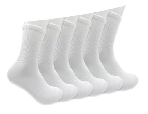 kmaleossy 6 Pairs Crew Socks Cotton Cushioned Performance Breathable Athletic Sports Running Socks for men women