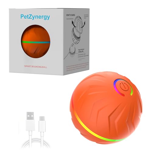 Juguete de bola rodante para perros, pelota interactiva para mascotas, movimiento recargable por USB, lanzador automático inteligente de 2.65 pulgadas, juego de enriquecimiento resistente a las