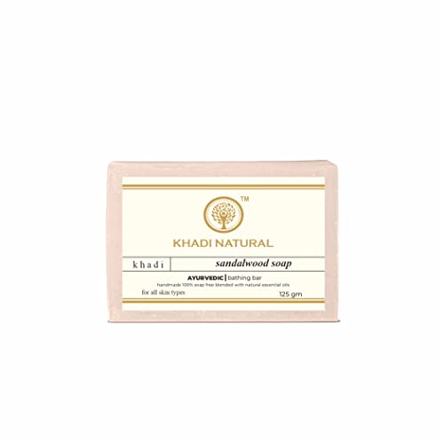 Image of Khadi Natural Ayurvedic handmade bath soap 125g Each SANDALWOOD Soaps Pack of 6