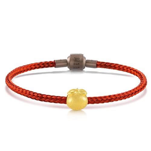 Image of CHOW SANG SANG 999 24K Solid Gold Mini Charm Mandarin Oranges Bracelet for Women 92658C