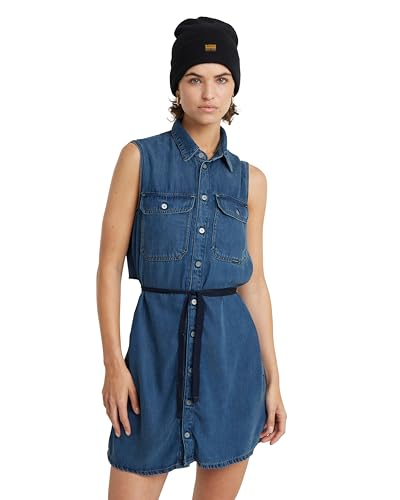 G-Star RAW Women's Dresses Soft Cargo Dress wmn, Blau (Faded Whirlpool D24872-D548-G645), XXL