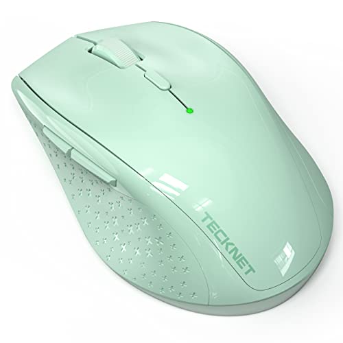 Image of TECKNET Wireless Mouse, 2.4G USB Computer Mouse with 6-Level Adjustable 4800 DPI, 30 Months Battery, Ergonomic Grips, 6 Buttons Portable for PC, Chromebook, Mac - Green