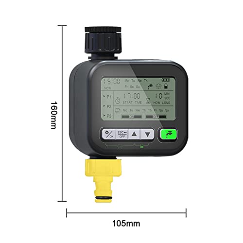 Weytoll Temporizador de irrigação de jardinagem Dispositivo de rega automática Jardim Varanda Contro