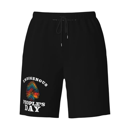 Indigenous People Day Native American Men's Quick-Dry Board Shorts 7" - Swim Trunks Summer Hawaii Beach3