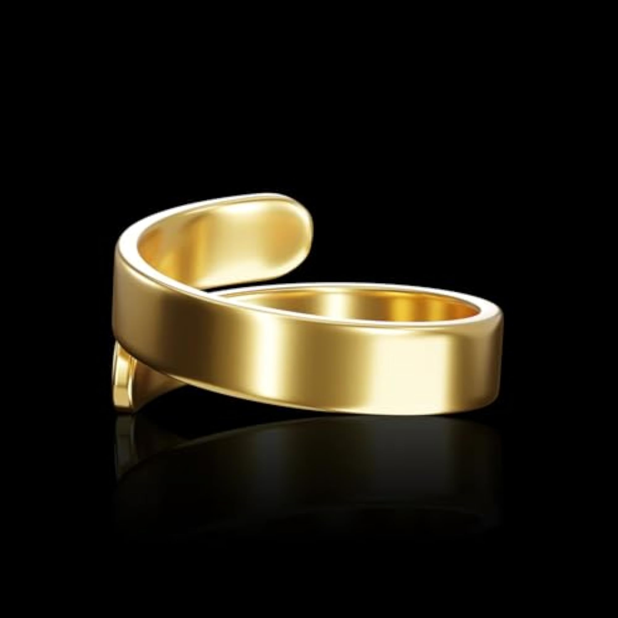 Personalised Wave Adjustable Ring, 22 Carat Gold Plating