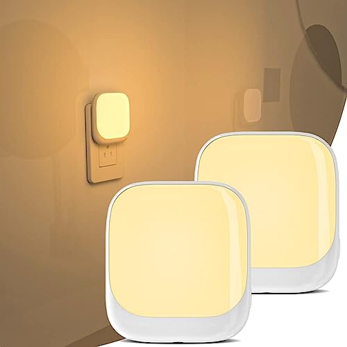 Image of N&B NICE&BRAVO Plug in Night Lights Kids Nightlight Plug Into Wall Dusk to Dawn Sensor LED Night Light for Bedroom, Nursery, Hallway, Kitchen, Bathroom Three-Level Brightness Adjustment – 2 Pack