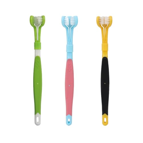 3Pcs 3-Sided Autism Toothbrush Set, Soft Bristle Toothbrush for Kids with Sensory Needs, Comfortable Grip, Gentle Oral Care for Children with Autism