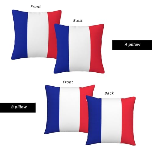Housse de coussin drapeau français pour salon et canapé cosy