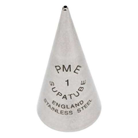 PME Seamless Stainless Steel Supatube Decorating Tip, Writer #1, Standard, Silver Cover
