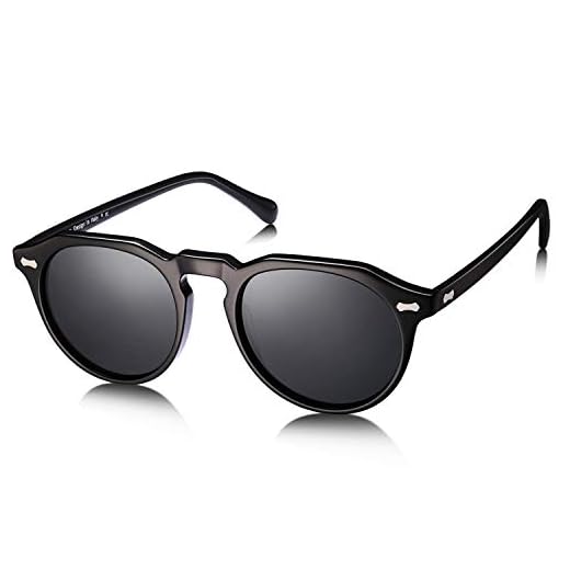 Carfia -Vintage Rotondi Occhiali da sole da Donna Polarizzati 100% UV400 Protezione (Grigio)