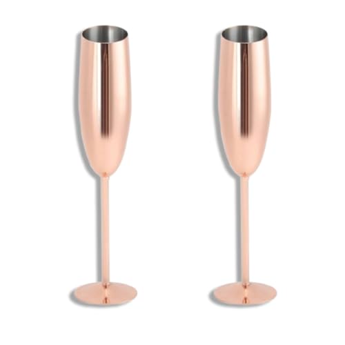 La Mejor Selección de Copas de champaña con tallo hueco comprados en linea. 50 Paquete de 2 copas de champán de acero inoxidable, copas de champán irrompibles de 10,6 pulgadas, copas de champán con tallo, copa de vino de metal para bodas, fiestas