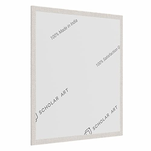 Image of Scholar Art Hobby Series 04 Oz (230 GSM) 100% Cotton Canvas Panel Board for Painting (White Blank Canvas Boards for Acrylic Paint, Oil Paint, Wet & Dry Media) | 05 inchx05 inch (12.5x12.5 cm), Pack of 12
